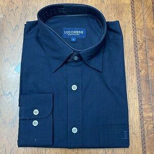 Lucchese San Antonio Men’s Shirt Blue/Black Tiny Plaid